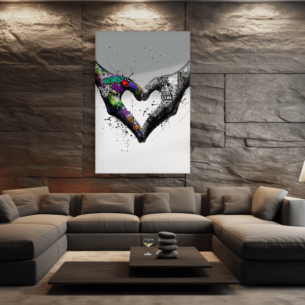 Leinwandbild - GRAFFITI HÄNDE - LOVE HEART