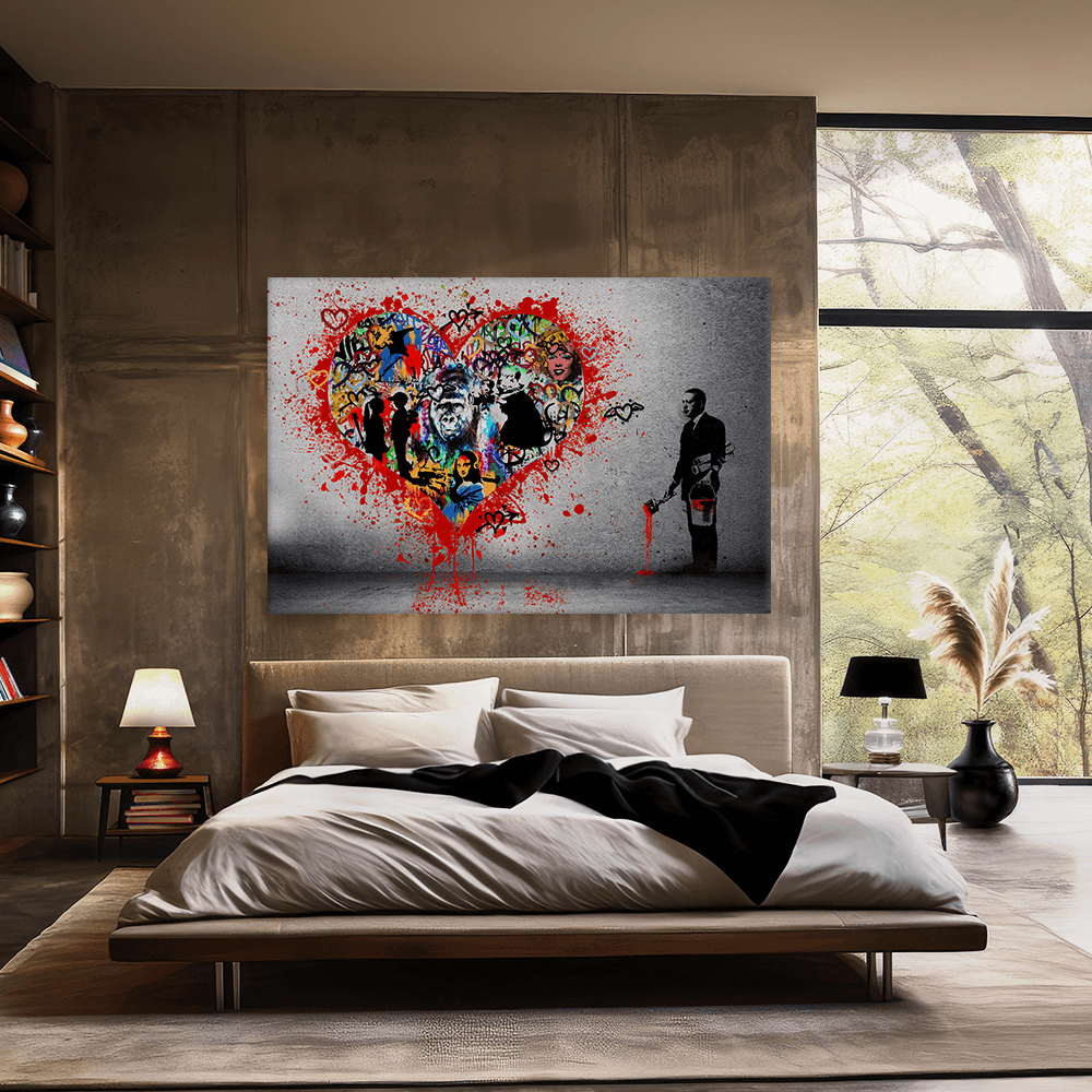 Leinwandbild - BANKSY INSPIRED - MAKE LOVE NOT WAR