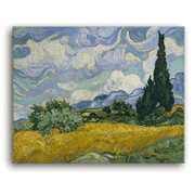 Leinwandbild - Vincent van Gogh - Weizenfeld mit Zypressen