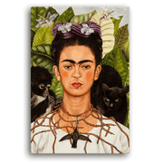 Leinwandbild - Frida Kahlo - Selbstbildnis mit Dornenhalsband