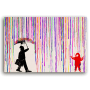 Leinwandbild - Colored rain - Banksy inspired