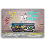 Leinwandbild - Chill the Duck Out - Banksy inspired