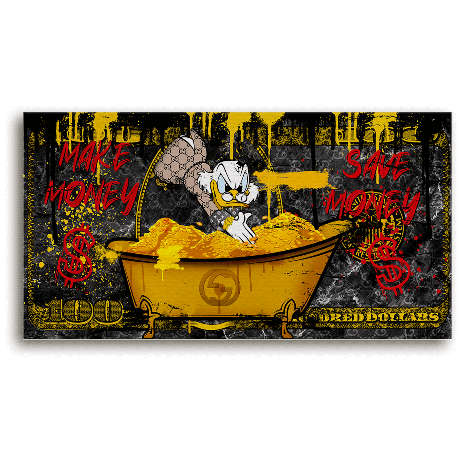 Leinwandbild - DAGOBERT DOLLAR DUCK No. 1