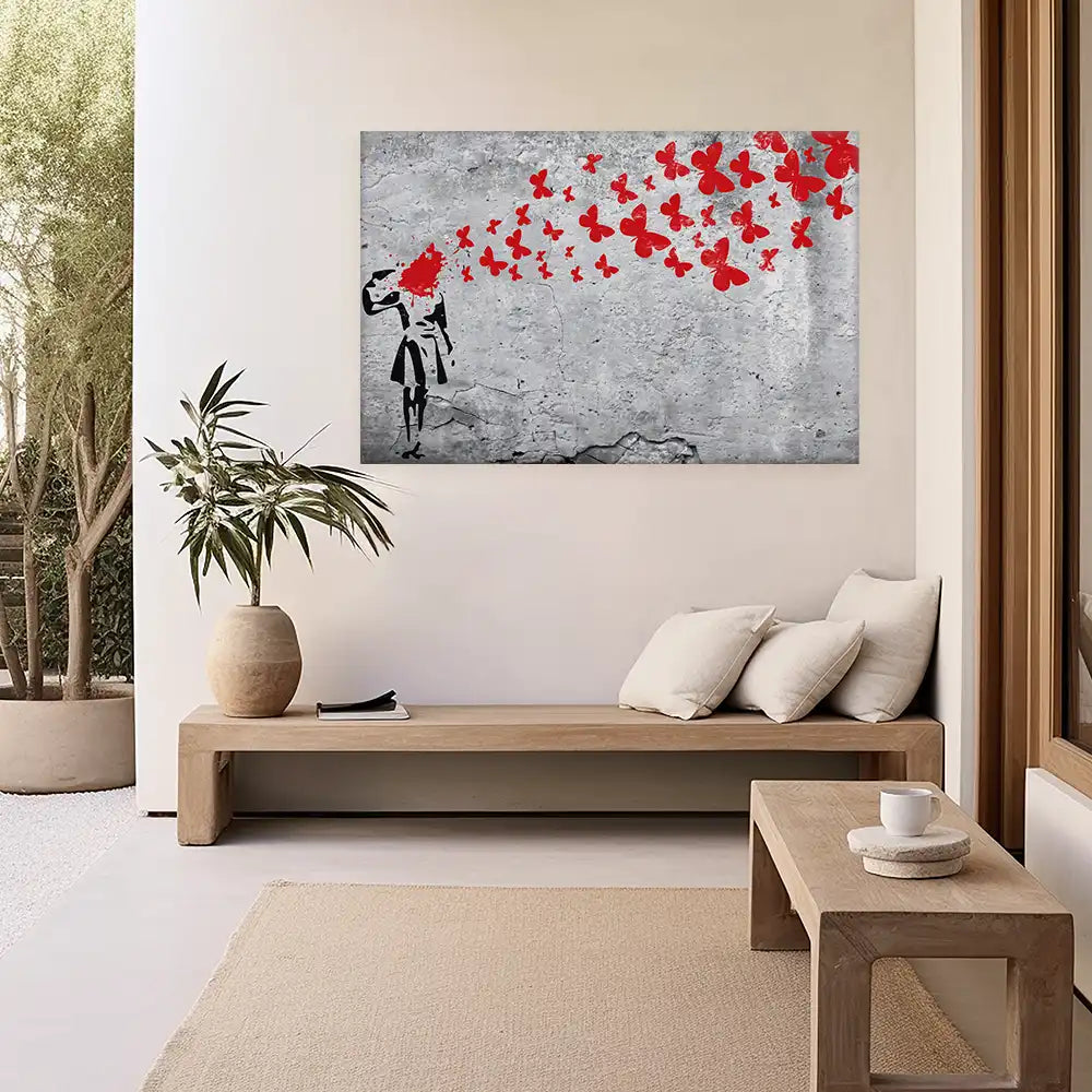 Leinwandbild - suicide Girl - ButterFly Headshot