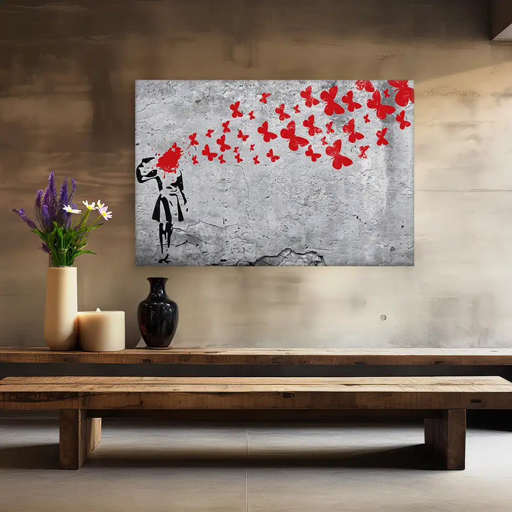 Leinwandbild - suicide Girl - ButterFly Headshot