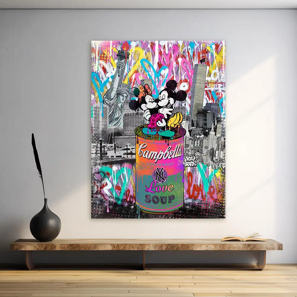 Leinwandbild - Mickey & Minnie - New York Love Soup