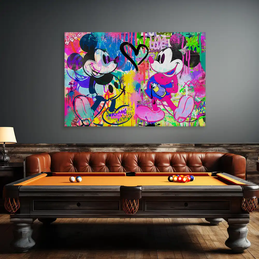 Leinwandbild - Mickey & Minnie - Two Mice, One Heart - Grace-BLN