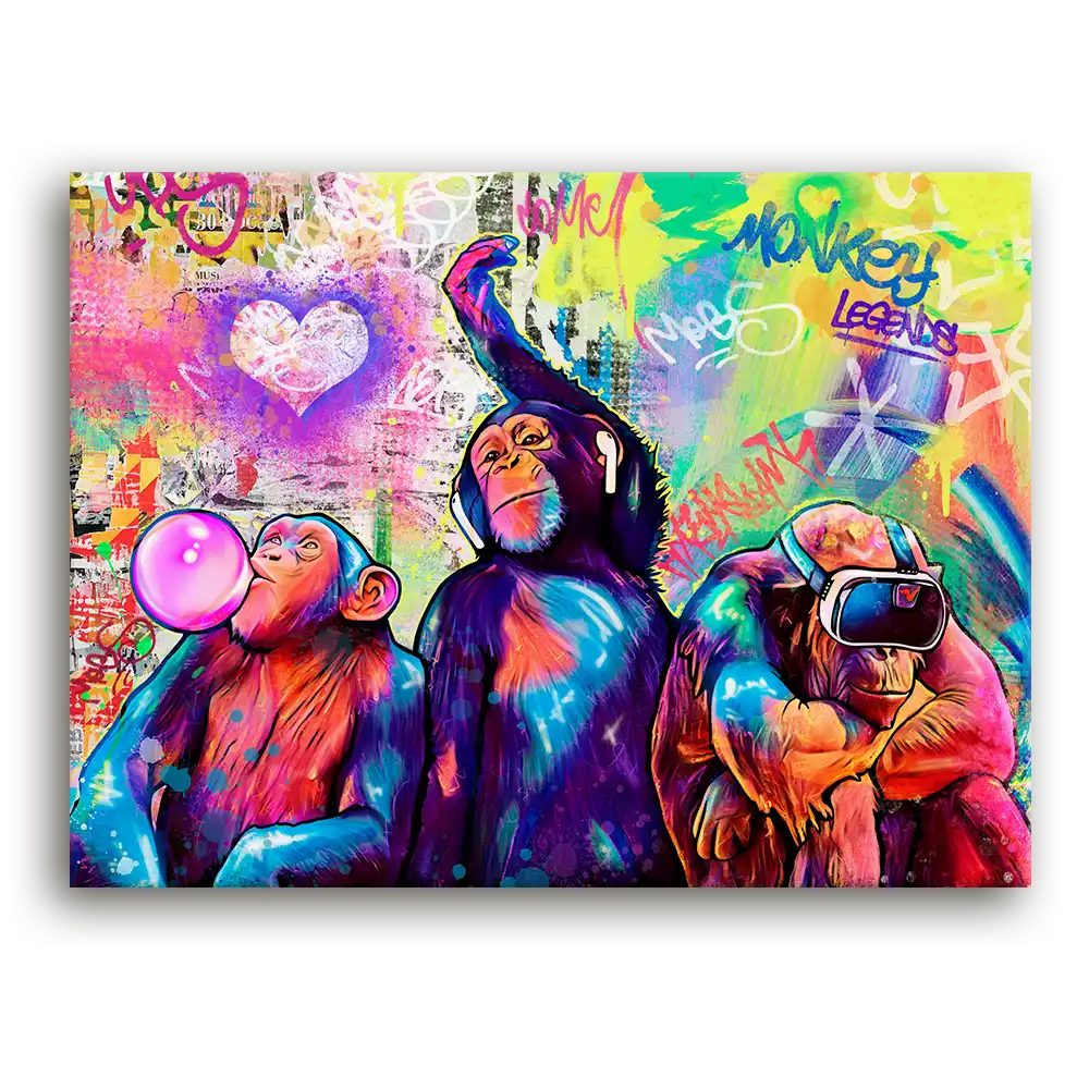 Leinwandbild - Three Monkey Legends