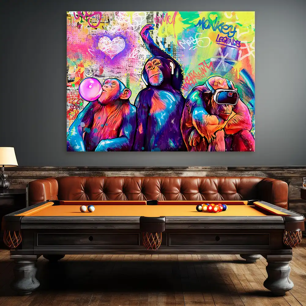 Leinwandbild - Three Monkey Legends