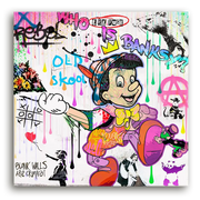 Leinwandbild - Pinocchio - Who the F    is Banksy