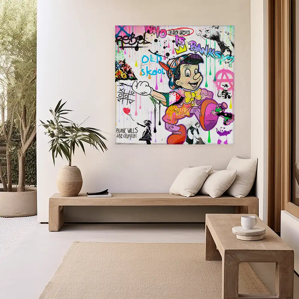 Leinwandbild - Pinocchio - Who the F    is Banksy
