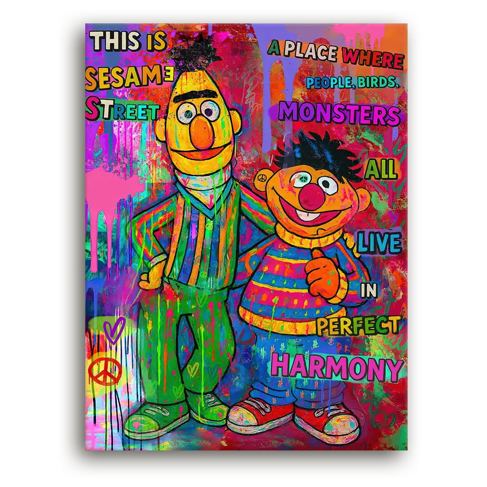 Leinwandbild - Ernie & Bert - Living In Perfect Harmony