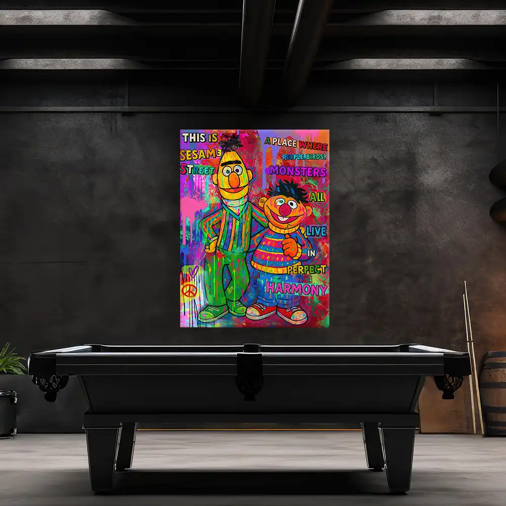 Leinwandbild - Ernie & Bert - Living In Perfect Harmony