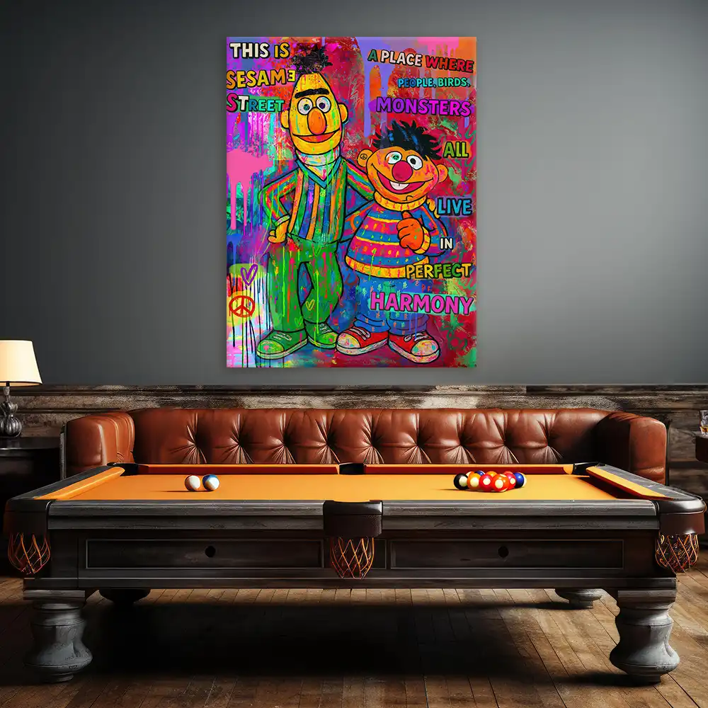 Leinwandbild - Ernie & Bert - Living In Perfect Harmony