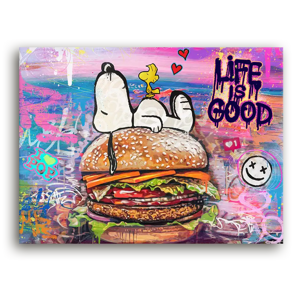 Leinwandbild - Snoopi - Live Is Good