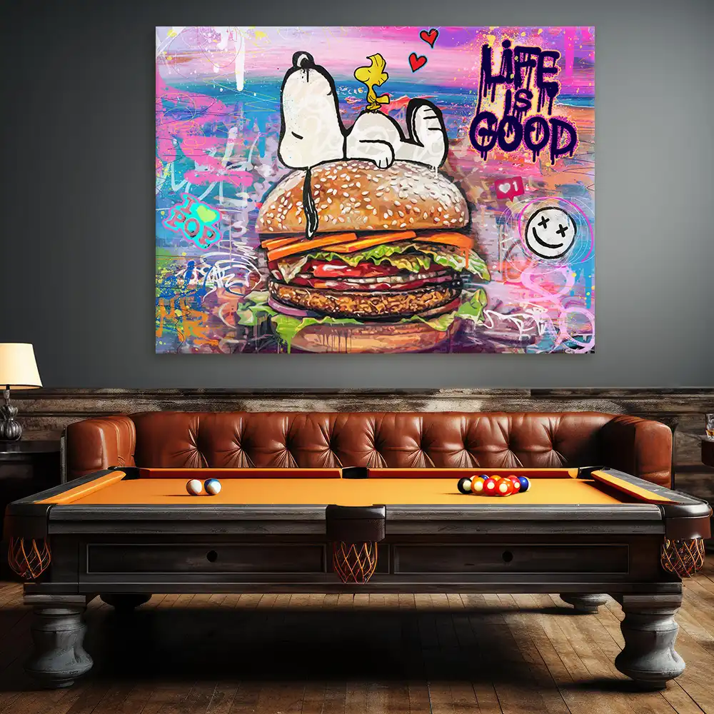 Leinwandbild - Snoopi - Live Is Good