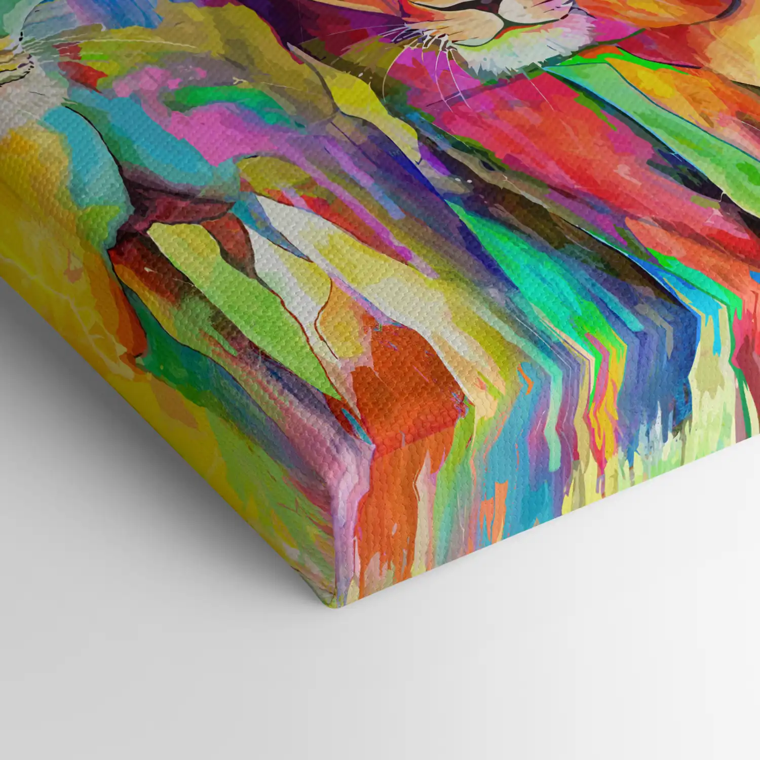 Leinwandbild - The Lioness March – Power In Rainbow Stripes