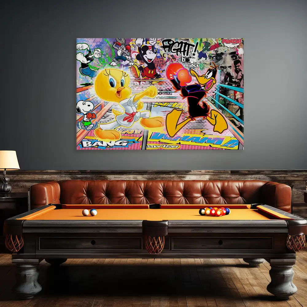 Leinwandbild - Comic Knockout – Pop Art Boxing