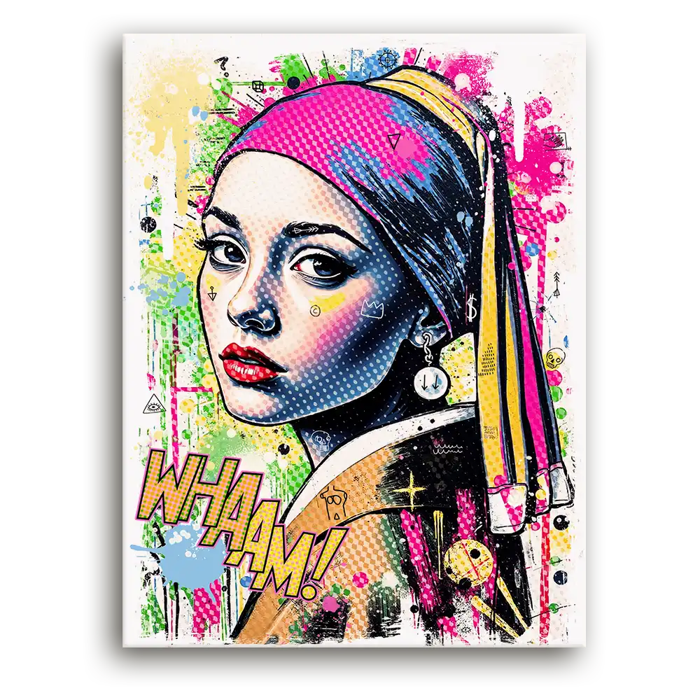 Leinwandbild - Vermeer Reloaded - The Pop Girl With The Earring