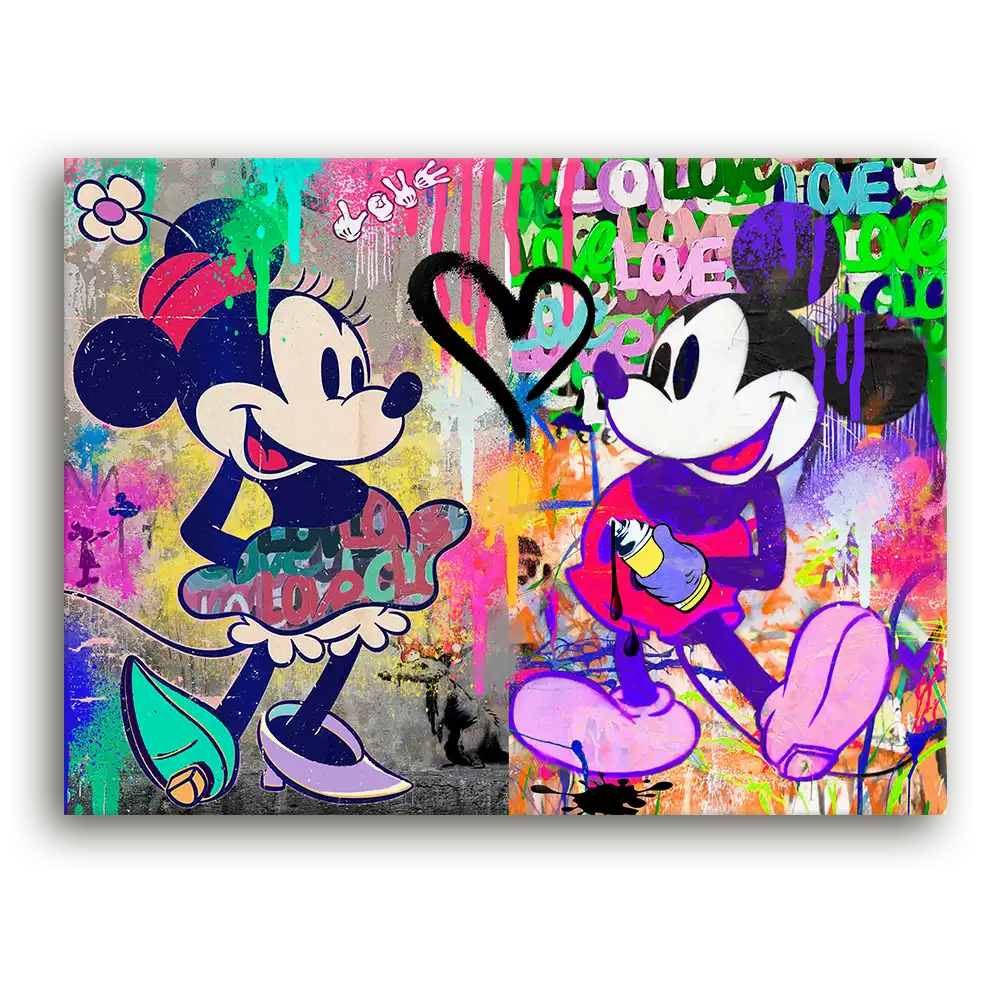 Leinwandbild - Mickey & Minnie – United in Love