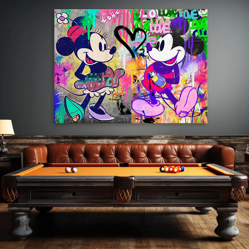 Leinwandbild - Mickey & Minnie – United in Love