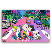 Leinwandbild - Peanuts on Abbey Road – Street Pop Edition