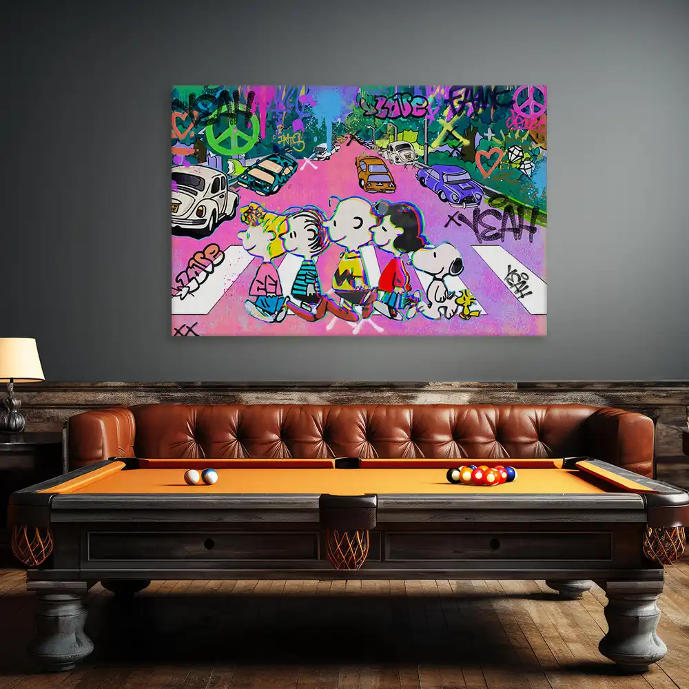 Leinwandbild - Peanuts on Abbey Road – Street Pop Edition