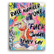 Leinwandbild - Street King Bunny – Breaking All the Rules