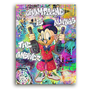 Leinwandbild - Pop Art Dagobert – Champagne Is Always The Answer