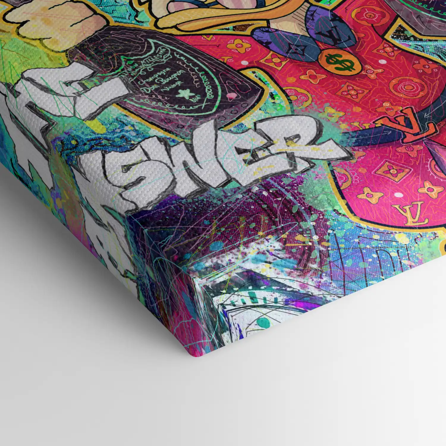 Leinwandbild - Pop Art Dagobert – Champagne Is Always The Answer