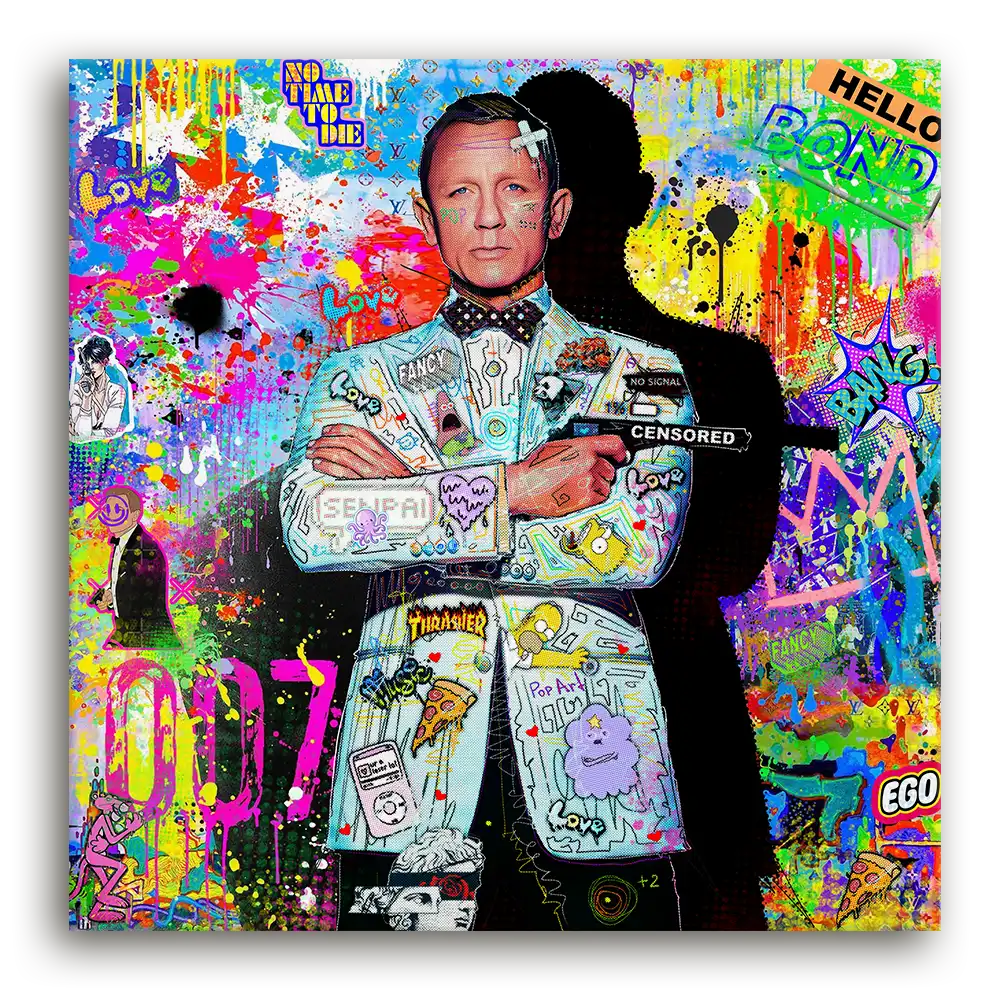 Leinwandbild - Hello Mr. Bond - No Time To Die Street Art Edition