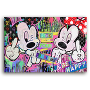 Leinwandbild - Mickey & Minnie - Fuck Your Problems & Stay Happy
