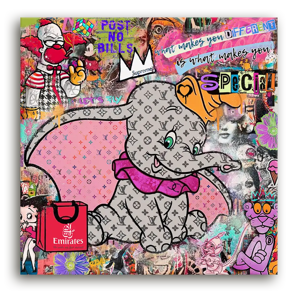 Leinwandbild - Different is Special – Fly High Dumbo