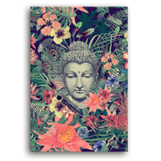 Leinwandbild - Buddha unter Blumen