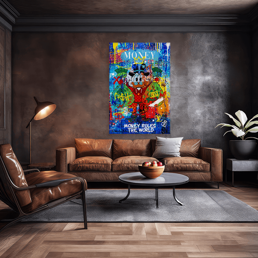 Leinwandbild - DAGOBERT MONEY RULES THE WORLD No. 1