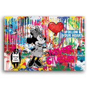 Leinwandbild - MICKEY MEETS BANKSY - NEVER GIVE UP