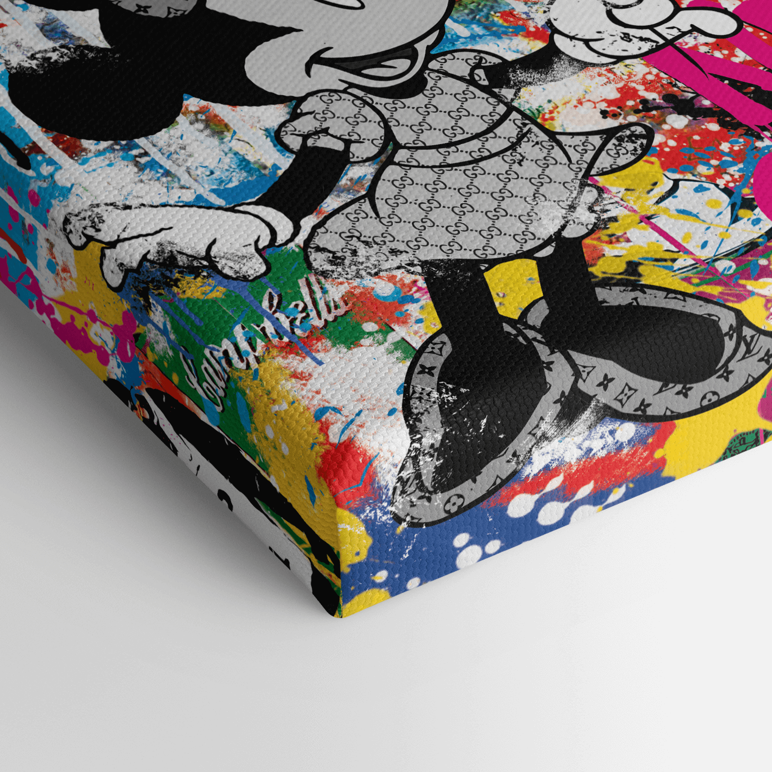 Leinwandbild - MICKEY MEETS BANKSY - NEVER GIVE UP