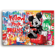 Leinwandbild - MICKEY MEETS BANKSY - FOLLOW YOUR DREAMS