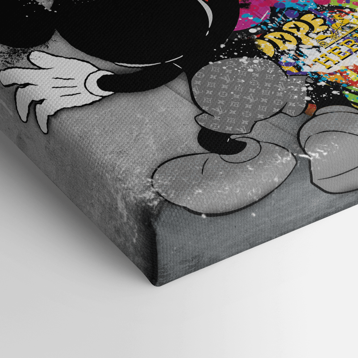 Leinwandbild - MICKEY MEETS BANKSY - HINTER DEM VORHANG