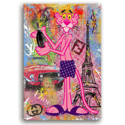 Leinwandbild - PINK PANTHER - CHAMPAGNER IN PARIS
