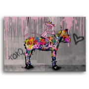 Leinwandbild - PINK PANTHER - LIEBT PFERDE