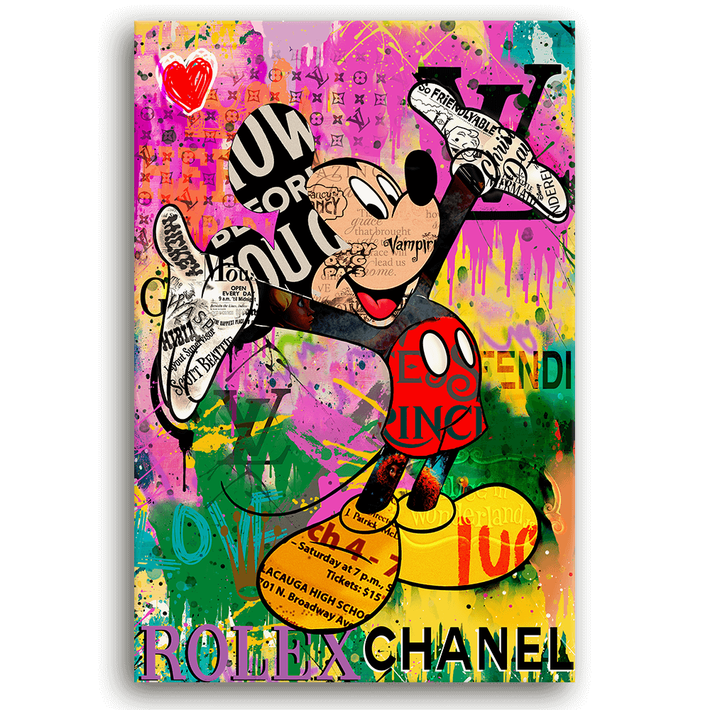 Leinwandbild - MICKEY MEETS BANKSY - READ MY HANDS