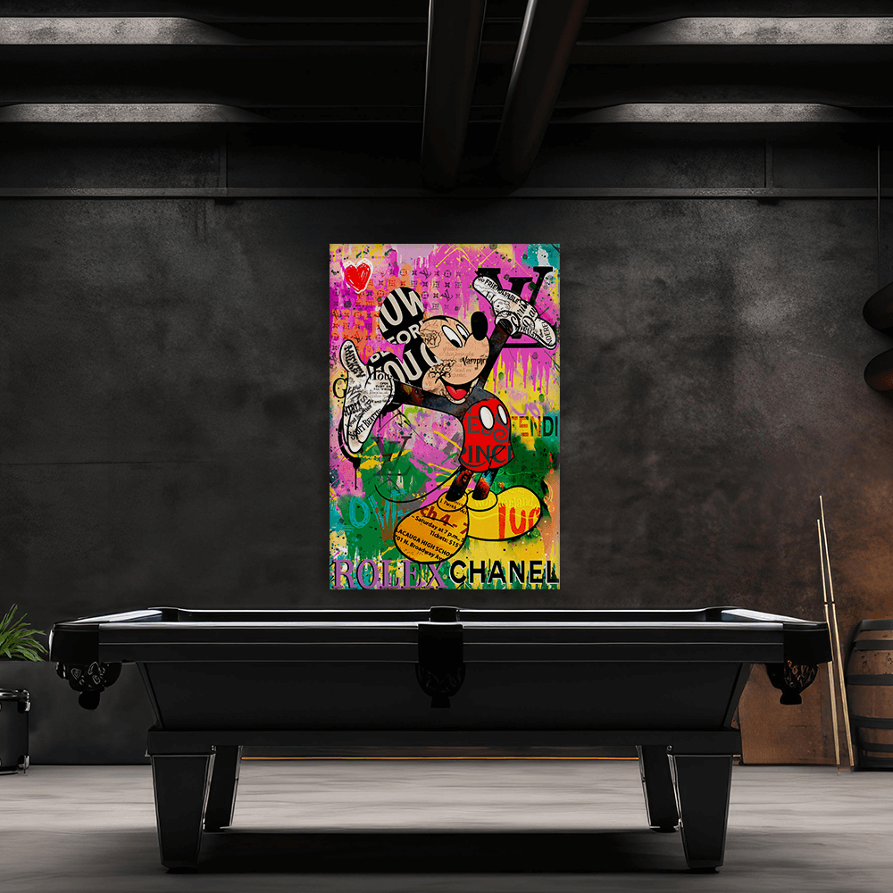 Leinwandbild - MICKEY MEETS BANKSY - READ MY HANDS
