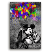 Leinwandbild - MICKEY MEETS BANKSY - GRAFFITY BALLONS