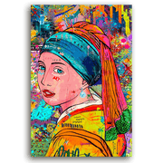 Leinwandbild - VERMEER POP ART - DAS MÄDCHEN MIT DEM PERLENOHRRING