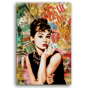 Leinwandbild - AUDREY HEPBURN POP ART - FASHION LOVE