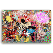 Leinwandbild - MICKEY MEETS BANKSY - LOVE IS ALL WE NEED No. 2