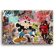 Leinwandbild - MICKEY MEETS BANKSY - LOVE IS ALL WE NEED No. 3