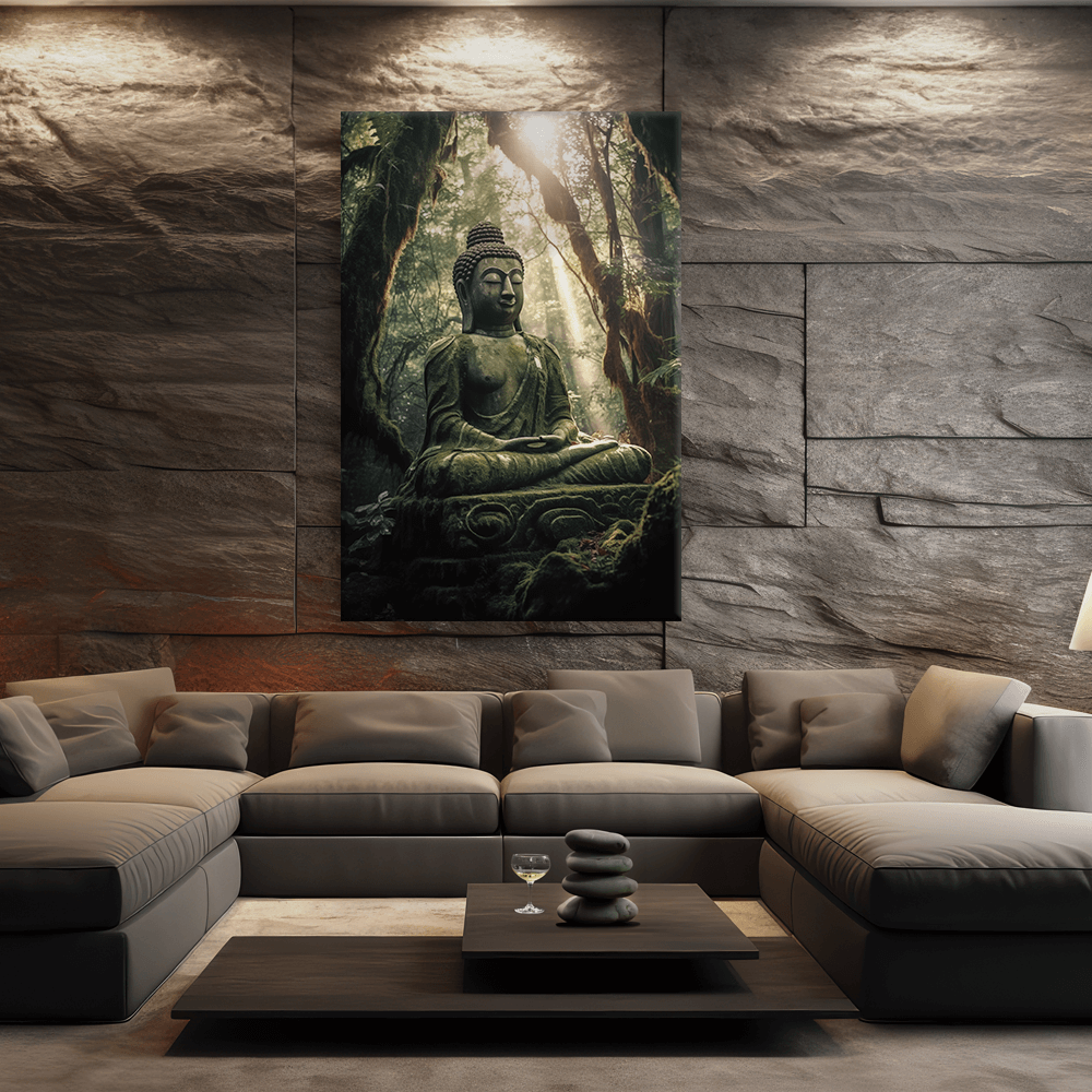 Leinwandbild - Buddha Bahi im Wald