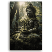 Leinwandbild - Buddha Bhajan im Wald